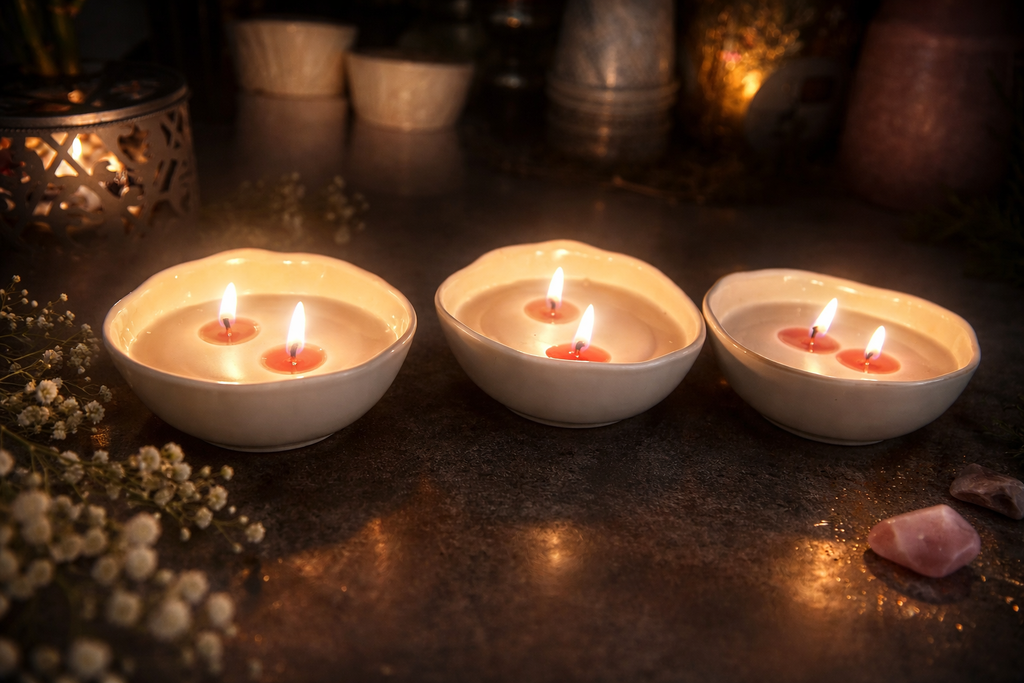 Isla Coconut -  Set of 3 hand-poured artisanal vessels