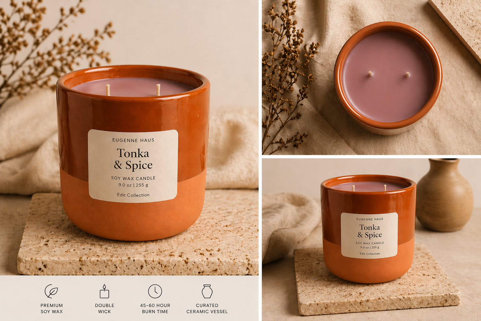 Tonka & Spice — 9 oz Double Wick Candle